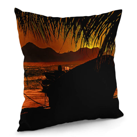 Image of Taganga Bay Sunset Scene, Colombia Pillow Cover