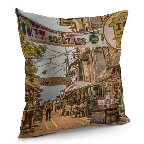 Image of Street Of Montanita, Ecuador Pillow Cover