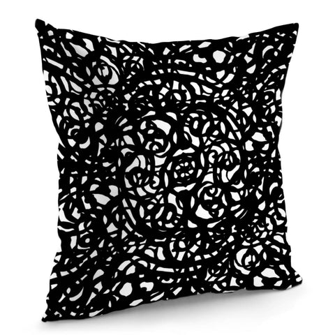 Image of Black And White Abstract Intricate Print Pillow Cover