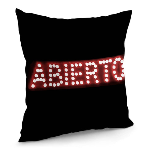 Image of Spanish Open Text Neon Style Pillow Cover