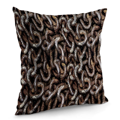 Image of Chain Pattern Grunge Print Pillow Cover