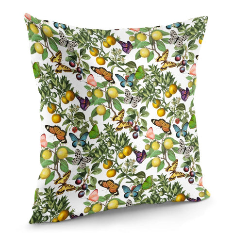 Image of Citruses And Butterflies Pillow Cover