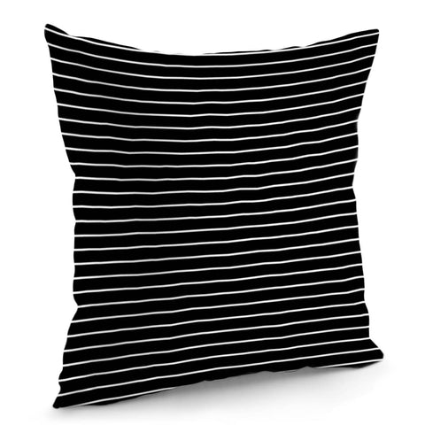 Image of Simple Black And White Horizontal Stripes Pillow Cover