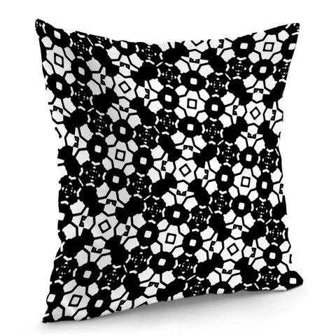 Image of Black And White Geometric Print Pillow Cover