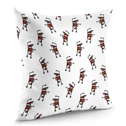 Image of Cartoon Character Drawing Print Pattern Pillow Cover