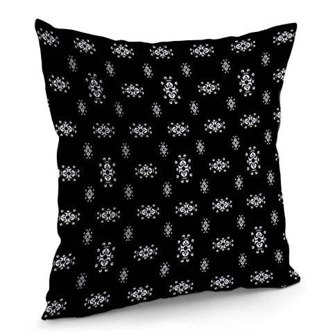 Image of Black And White Ethnic Symbols Motif Pattern Pillow Cover