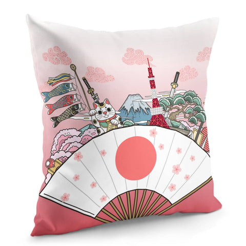 Image of Japanese Folding Fan Pillow Cover