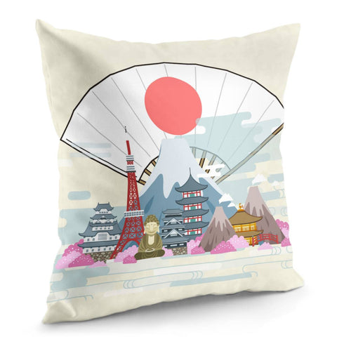 Image of Japanese Folding Fan Pillow Cover