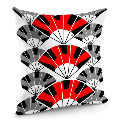 Image of Japanese And Folding Fans And Colors Pillow Cover