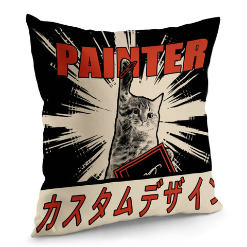 Image of Cat And Japan And Font And Shine Pillow Cover