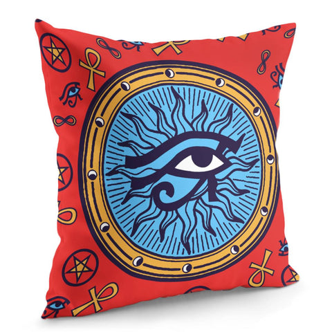 Image of Religious Symbols And Mystery And Egypt Pillow Cover