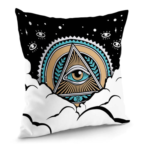 Image of Religious Symbols And Mystery And Universe Pillow Cover