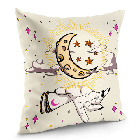 Image of Crescent And Stars And Polka Dots Pillow Cover