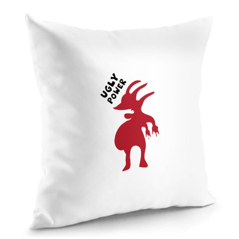 Image of Ugly Power Funny Monster Drawing Pillow Cover