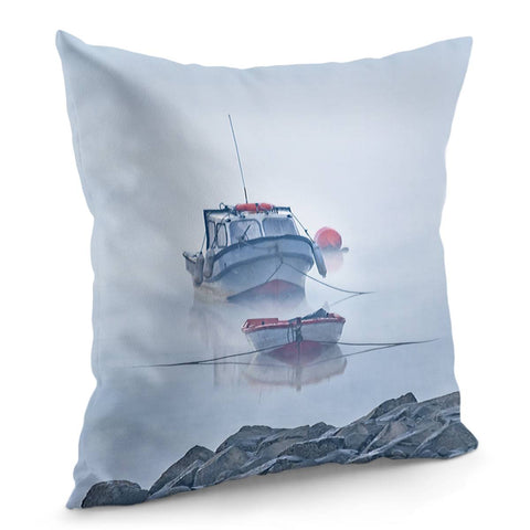 Image of Foggy Scene Puyuhuapi Lake, Patagonia, Chile Pillow Cover