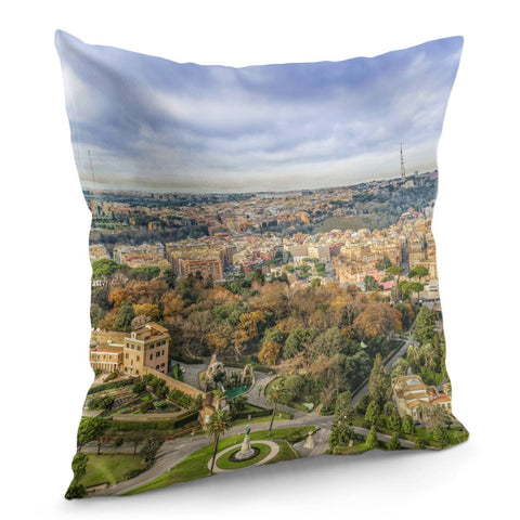 Image of Vatican Gardens Aerial View, Rome, Italy Pillow Cover