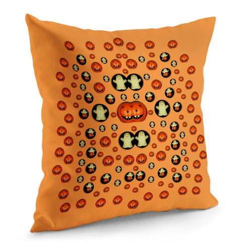 Image of Happy Pumkins And Ghosts And  They Love The Season Pillow Cover