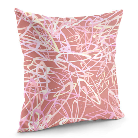 Image of Abstrait Formes Rose Pillow Cover