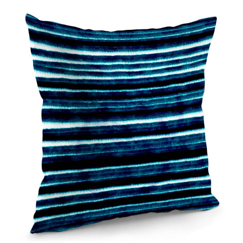 Image of Bandes Peinture Bleu Profond Pillow Cover