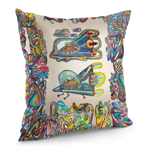 Image of A Lot Of Things 4 And Spaceship 5 Pillow Cover