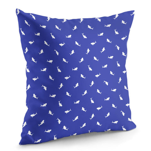 Image of Marine Life Motif Print Pattern Pillow Cover