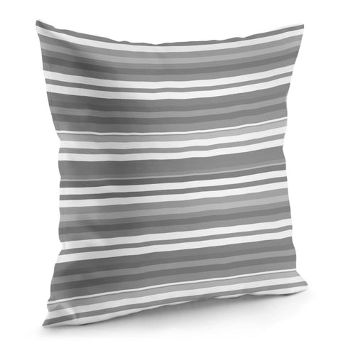 Image of Bandes Grise/Blanc Pillow Cover