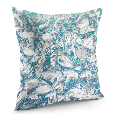 Image of Bleached Coral/ Grey Leaves Pillow Cover