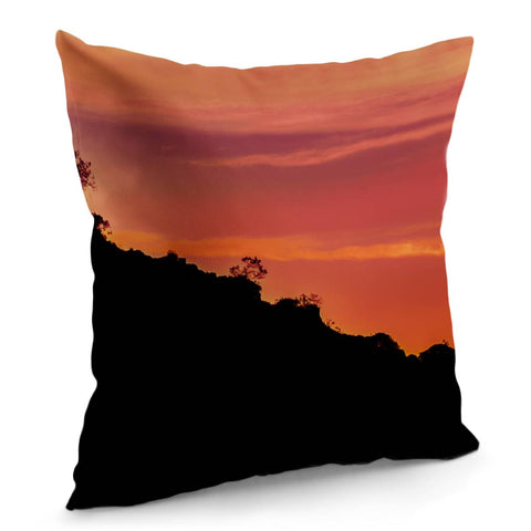 Image of Countryside Sunset Landscape Scene, Lavalleja Department, Uruguay Pillow Cover