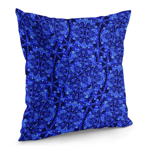 Image of Blue Fancy Ornate Print Pattern Pillow Cover