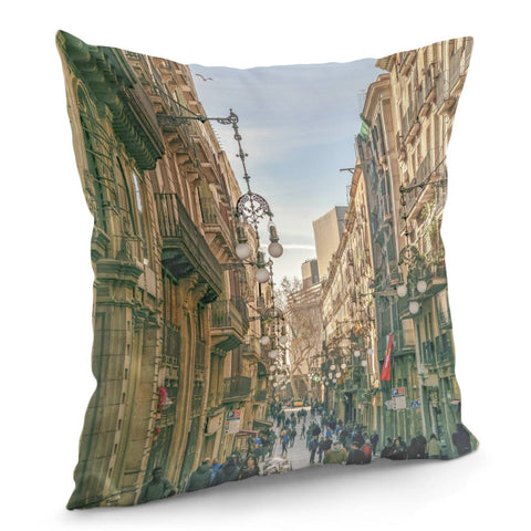 Image of Gothic District, Barcelona-Spain Pillow Cover