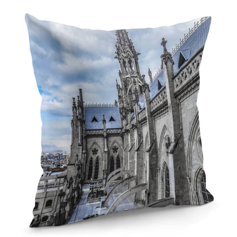 Image of San Juan Basilica Cathedral Quito Ecuador Pillow Cover