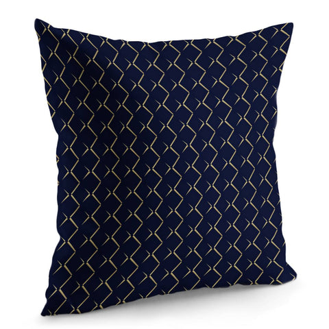 Image of Pattern Formes Doré/Bleu Pillow Cover