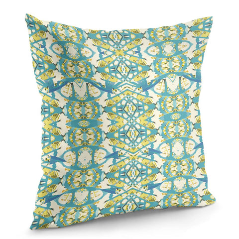 Image of Colored Geometric Ornate Patterned Print Pillow Cover