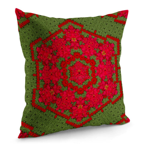 Image of Bloom In Yule  Mandala Season Colors Pillow Cover