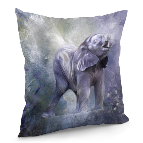 Image of A Cute Baby Elephant Pillow Cover