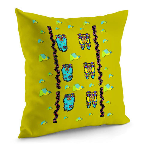 Image of Peace People Hippie Friends And Free Living Fauna Pillow Cover