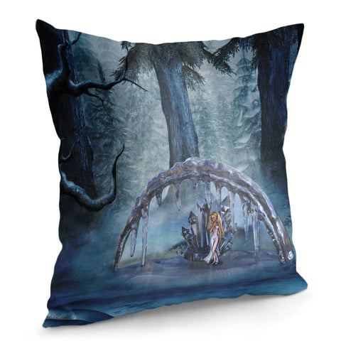 Image of Ice Fairy In A Winter Landscape Pillow Cover