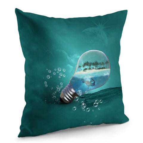 Image of Light Bulb With Island Pillow Cover