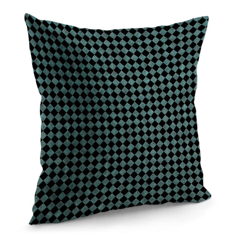 Image of Turquoise Leather Look Diamond Pillow Cover