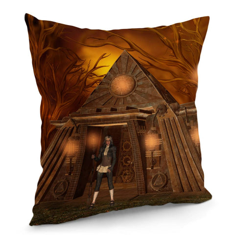 Image of Steampunk Pyramid And Steampunk Women Pillow Cover