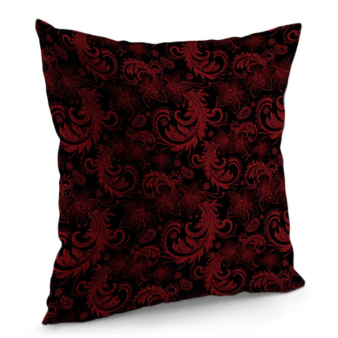 Image of Dark Red Flourish Pillow Cover