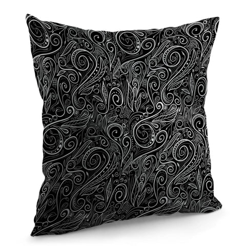 Image of Black Silver Damasks Pillow Cover