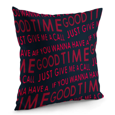 Image of Motivational Phrase Motif Typographic Pattern Pillow Cover