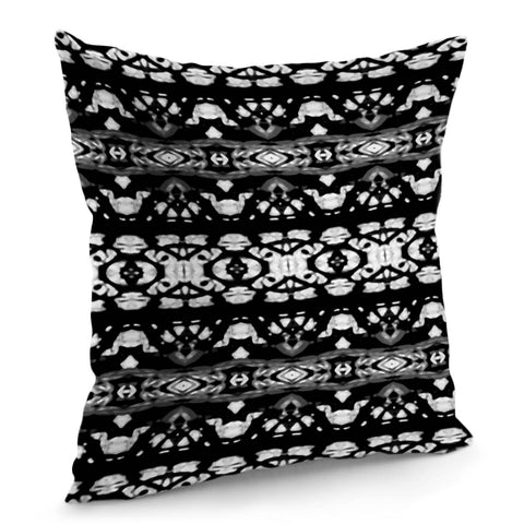 Image of Black And White Modern Ornate Stripes Design Pillow Cover