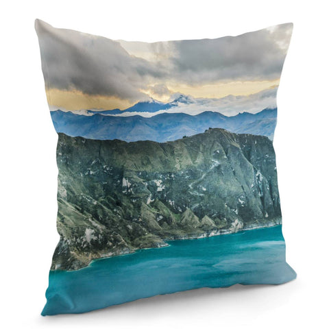 Image of Quilotoa Lake, Latacunga Ecuador Pillow Cover