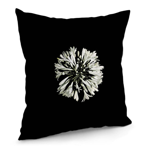 Image of White Stylized Radial Flower Artwork Pillow Cover