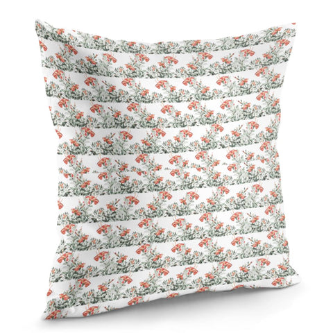 Image of Photo Illustration Floral Motif Striped Design Pillow Cover