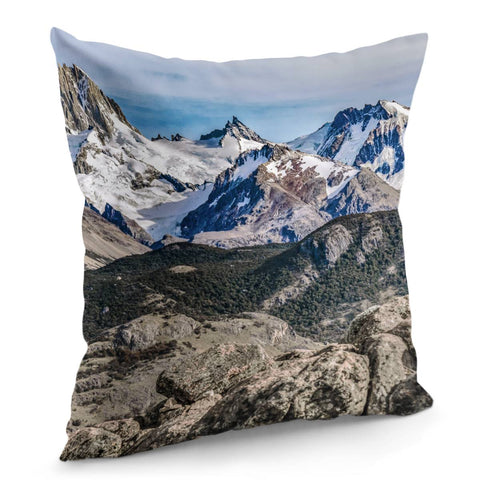 Image of El Chalten Landcape Andes Patagonian Mountains, Agentina Pillow Cover