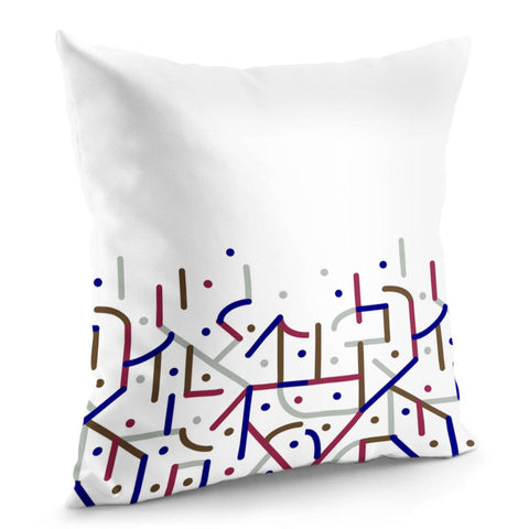 Image of Lines And Dots Motif Geometric Print Pillow Cover