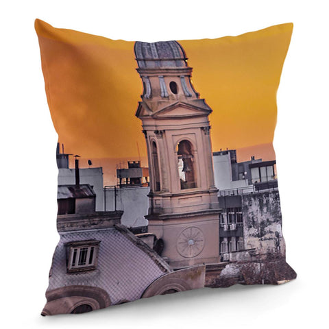 Image of Ciudad Vieja Aerial View, Montevideo, Uruguay Pillow Cover